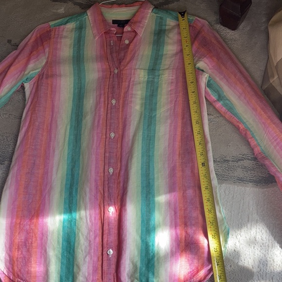 J Crew beautiful, rainbow stripe top - Picture 10 of 11